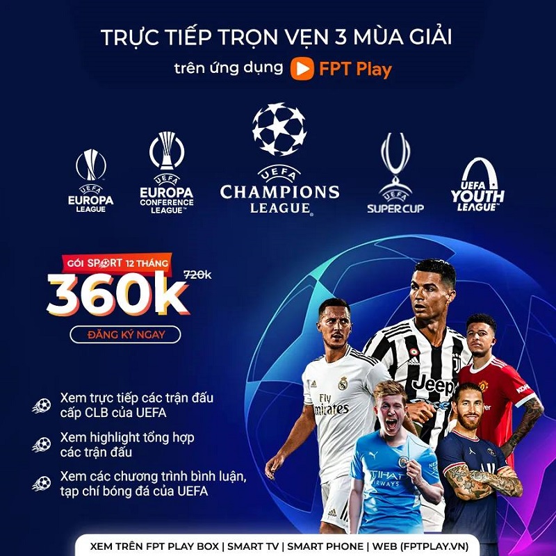 Gói thể thao - FPT Play gói SPORT