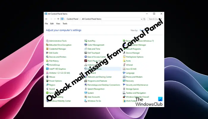 Email Outlook bị mất trong Bảng điều khiển Windows 11