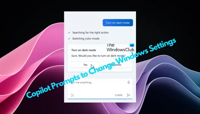 Phi công phụ nhắc thay đổi Cài đặt Windows