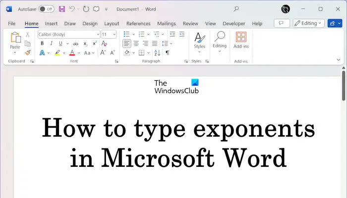 Cách nhập số mũ trong Microsoft Word