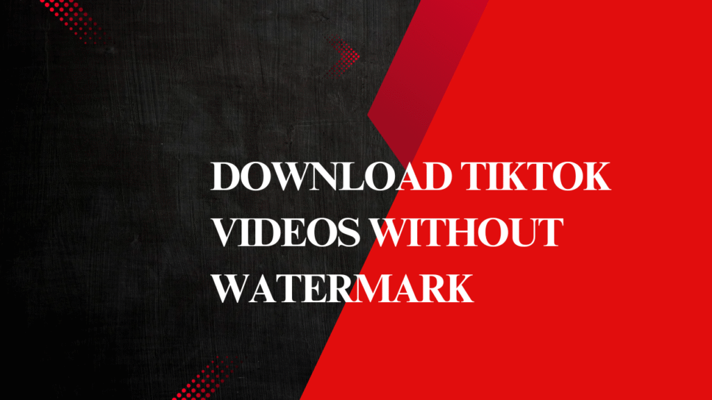 Download TikTok Videos Without Watermark
